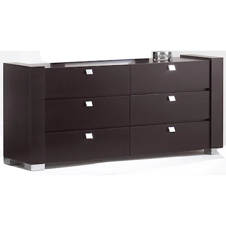 Contemporary 6 Drawer Dresser